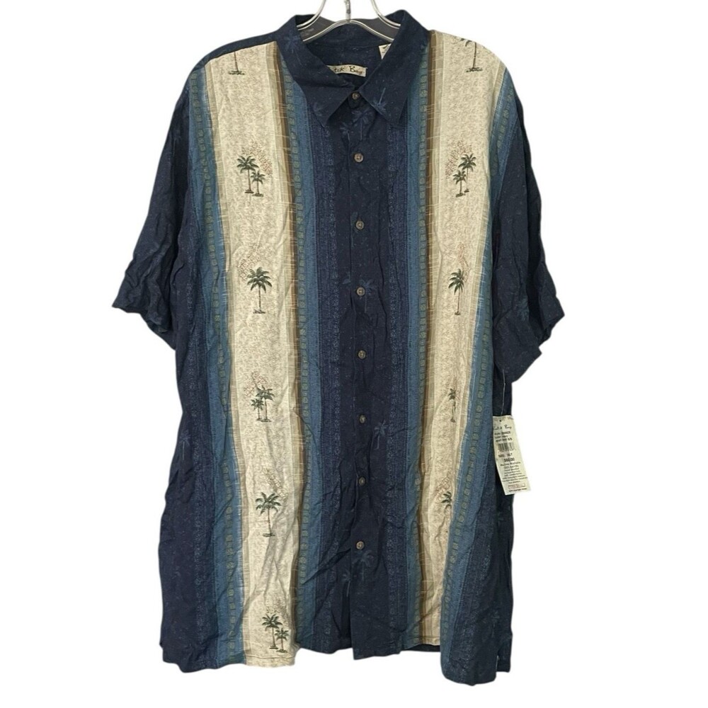Batik Bay Hawaiian Shirt Men's XLT Button Up Palm Tree Hand Painted Rayon - New